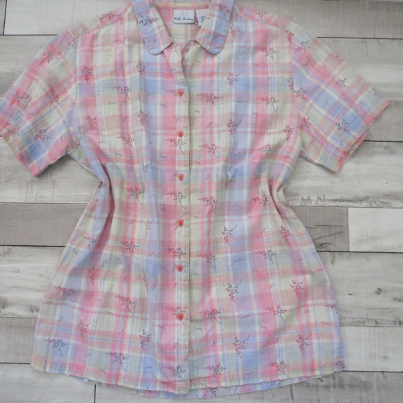 Bobbie Brooks Tops - Bobbie Brooks Short-Sleeve Plaid Shirt